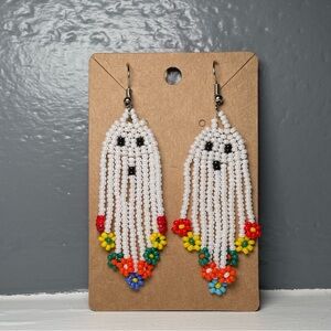 Huichol Beaded Ghost Earrings